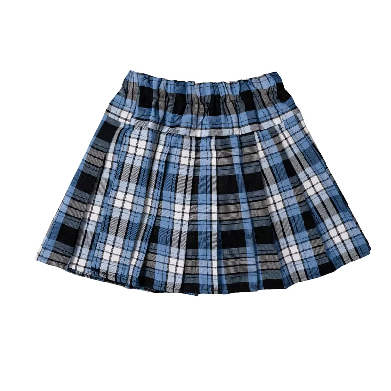 Girls-Pleated-Skirt-Plaid-Design-Skirt-Cotton-School-Uniform-for-Primary-School-Students