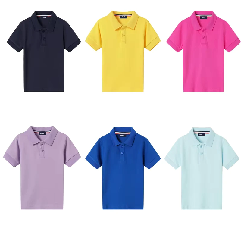 Girls-Polos-Shirts-Short-Sleeve-Lapel-Design-Girl-Polo-Cotton-School-Uniform-Polo-with-Breathable-Cuff-for-School-Daily-Sports