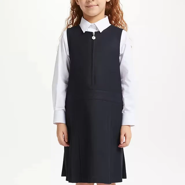 Girls-School-Tunic-Dress-Bib-Style-Uniform-for-Primary-School-Children