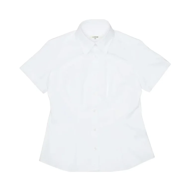 Girls-School-Uniforms-High-School-Middle-School-Blouse-Short-Sleeve-Waishe-Shirt-Available-White-Pink-Blue