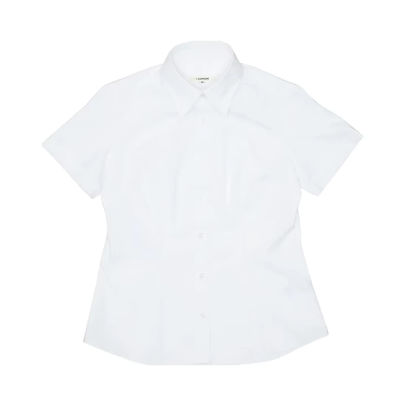 Girls-School-Uniforms-High-School-Middle-School-Blouse-Short-Sleeve-Waishe-Shirt-Available-White-Pink-Blue