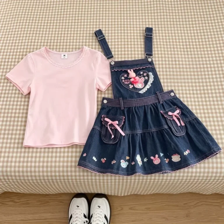 Girls-Summer-Outfit-Japanese-Soft-Girl-Short-Sleeved-T-shirt-Cute-Junior-High-School-Skirt-Daughter-Uniform-Two-piece-Set