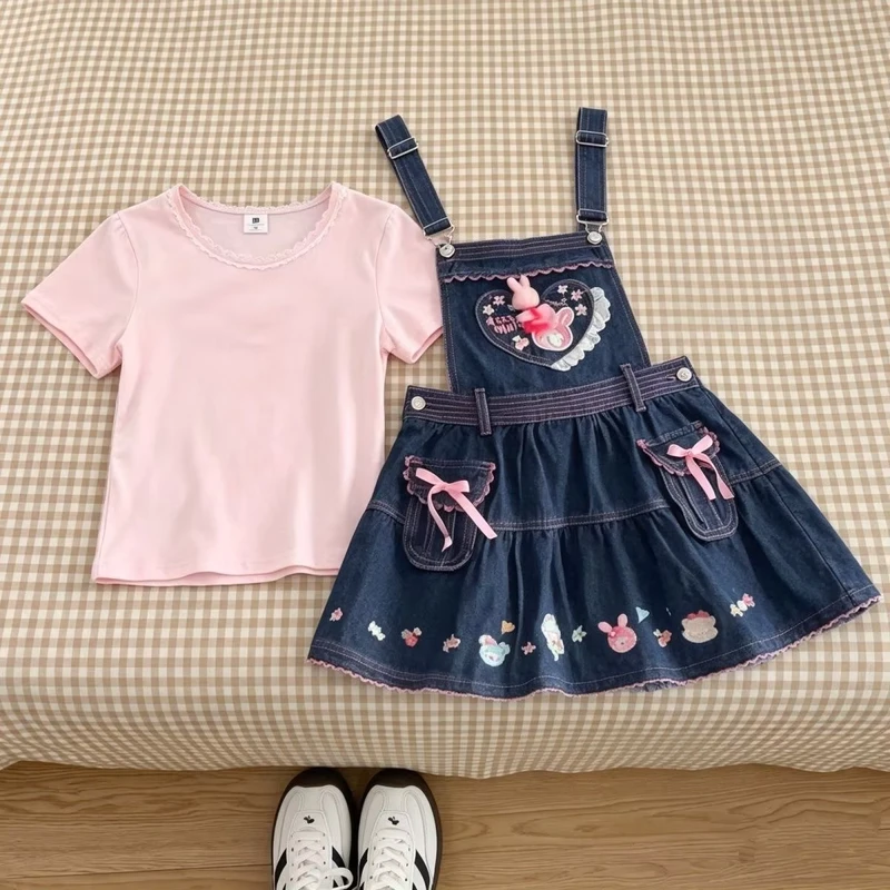Girls-Summer-Outfit-Japanese-Soft-Girl-Short-Sleeved-T-shirt-Cute-Junior-High-School-Skirt-Daughter-Uniform-Two-piece-Set