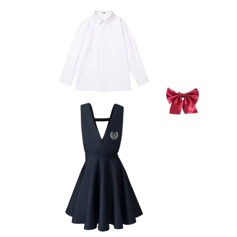 Girls-V-Neck-Woven-Jumper-Top-School-Uniform-for-Children-35-Cotton-65-Polyester
