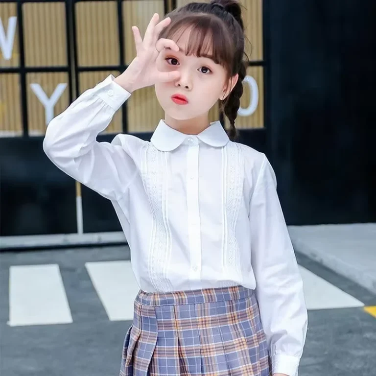 Girls-White-Peter-Pan-Collar-Blouse-Kids-Long-Sleeve-Lace-Trim-Shirt-for-School-Uniform