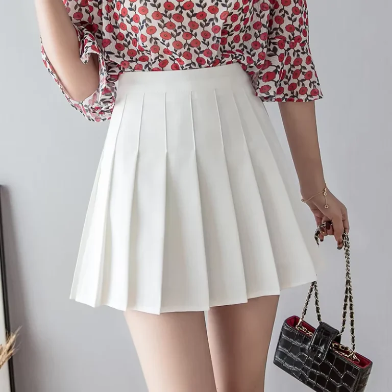 Girls-Women-High-Waisted-Plain-Pleated-Skirt-Skater-Tennis-School-Uniforms-A-line-Mini-Skirt-Lining-Skirts-1