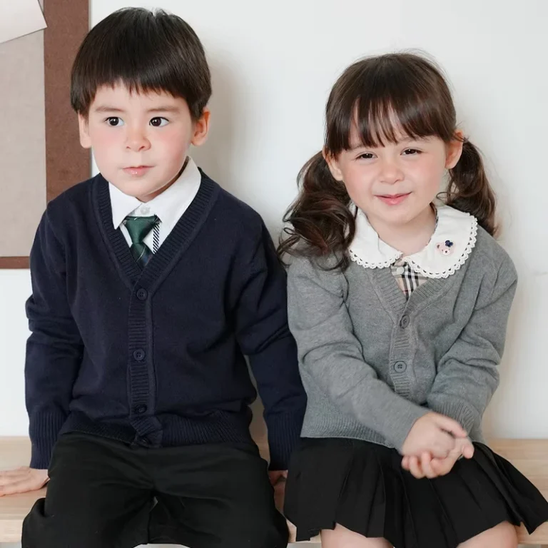 Girls-and-Boys-Childrens-Long-Sleeve-Cardigan-Big-Size-School-Uniform-Tops-Knitted-Sweaters