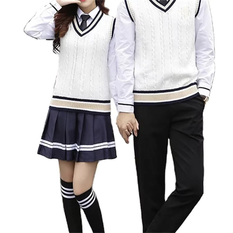 Good-Quality-High-School-Boys-and-Girls-Vest-Shirt-Pant-Three-Piece-Set-School-Uniforms-1