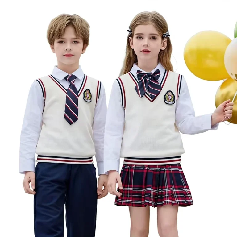 Good-Quality-High-School-Boys-and-Girls-Vest-Shirt-Pant-Three-Piece-Set-School-Uniforms