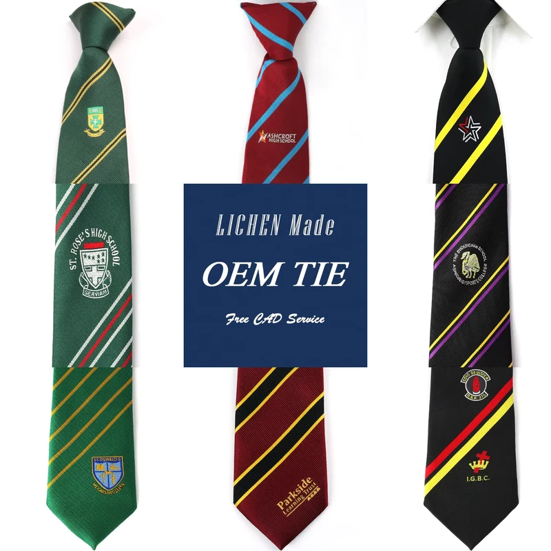 Gravatas-Para-Homens-Corbata-School-Logo-Ties-for-Men-Custom-Logo-Made-Polyester-Clip-on-Ties-With-Cabel-Ties