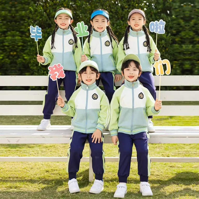 Green-Blue-Kids-Children-School-Sports-Wear-Elastic-Kindergarten-Primary-Middle-School-Uniform