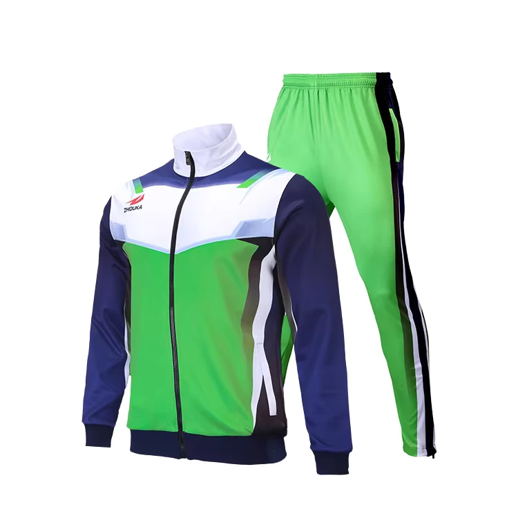 Green-Custom-Sublimation-Printing-Soccer-School-Uniform-Tracksuits