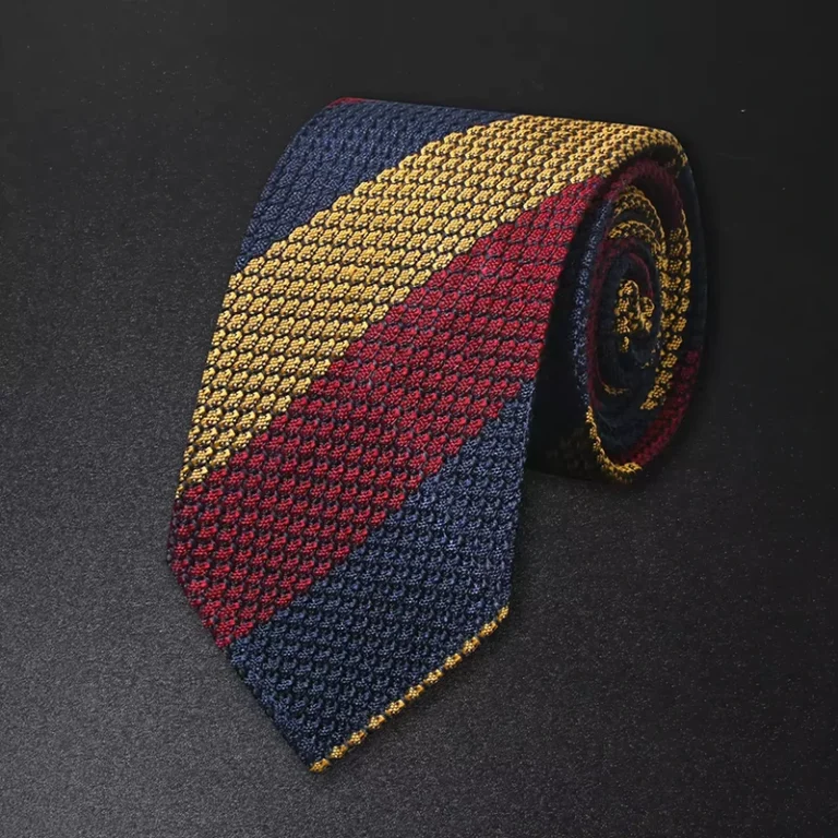 Grenadine-Necktie-Woven-Silk-Tie-Solid-Black-White-Striped-Knit-Tie-for-Mens-Accessory
