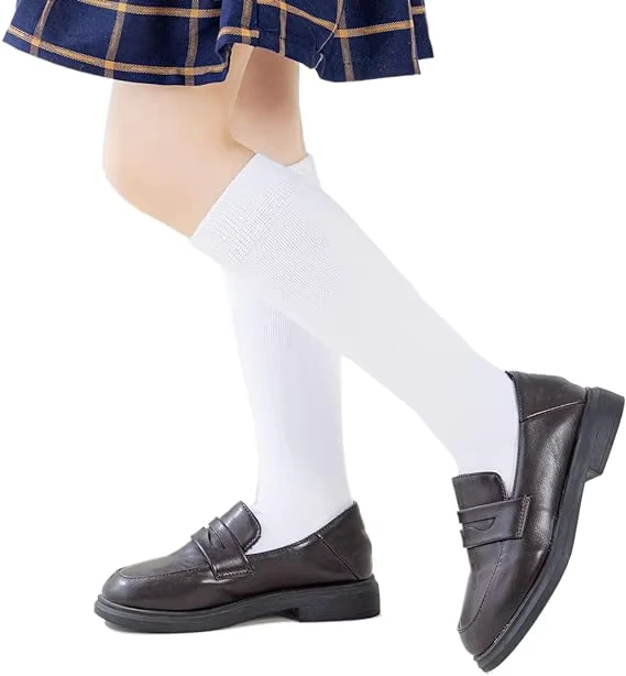 Grey-Kids-School-Uniform-Socks-Girls-Knee-High-Socks-Kids-Boys-School-Uniform-Seamless-Cotton-Socks-Stockings
