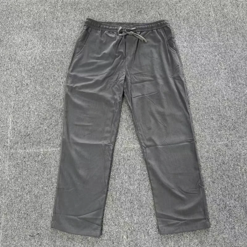 Grey-Spring-Customized-Pants-Loose-Nylon-Drawstring-Pants-Sport-Straight-Pocket-Pants