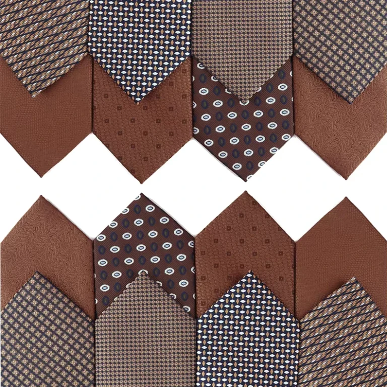 Hand-Customized-Luxury-Mens-Brown-Solid-Striped-Floral-Paisley-Necktie-for-Business-or-Wedding