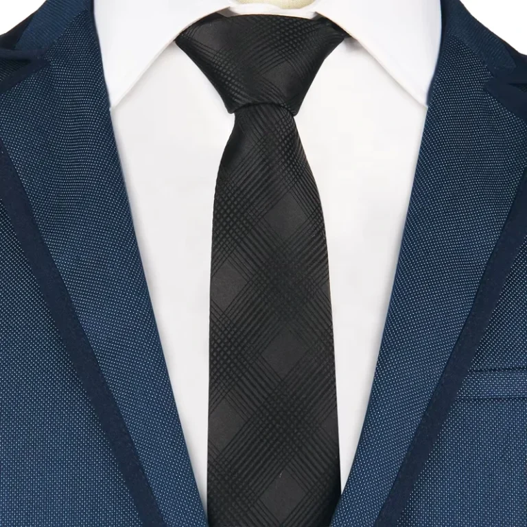Handmade-Plain-Solid-Paisley-Polyester-Woven-Black-Tie-for-Daily-Garment-Uniform-Necktie