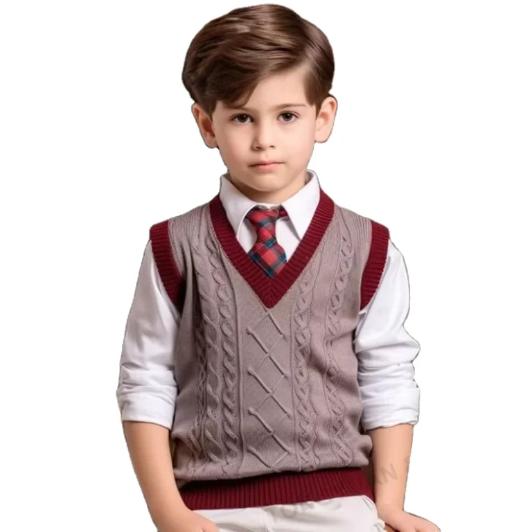 High-Quality-100-Organic-Cotton-V-Neck-Kids-Knitted-Boys-Sweater-Vest-School-Uniform