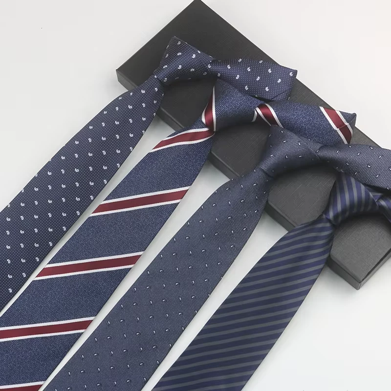 High-Quality-48-Patterns-Gravatas-Striped-Mens-Cravatte-Business-Necktie-Navy-and-Wine-Polyester-Ties