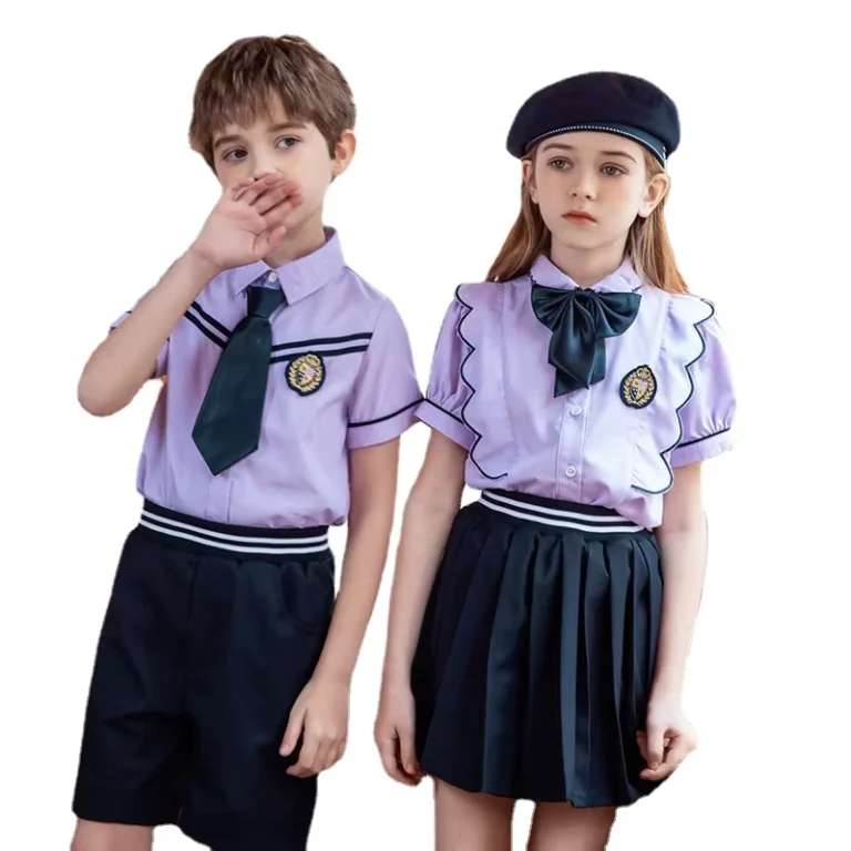High-Quality-Boys-Girls-Short-Sleeve-School-Blouse-Uniforms