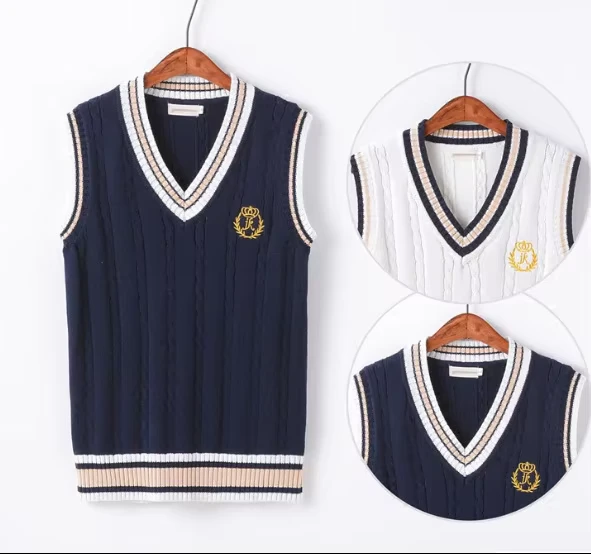 High-Quality-Boys-and-Girls-Cardigan-Pullover-Sweater-School-Uniforms-Vest-1