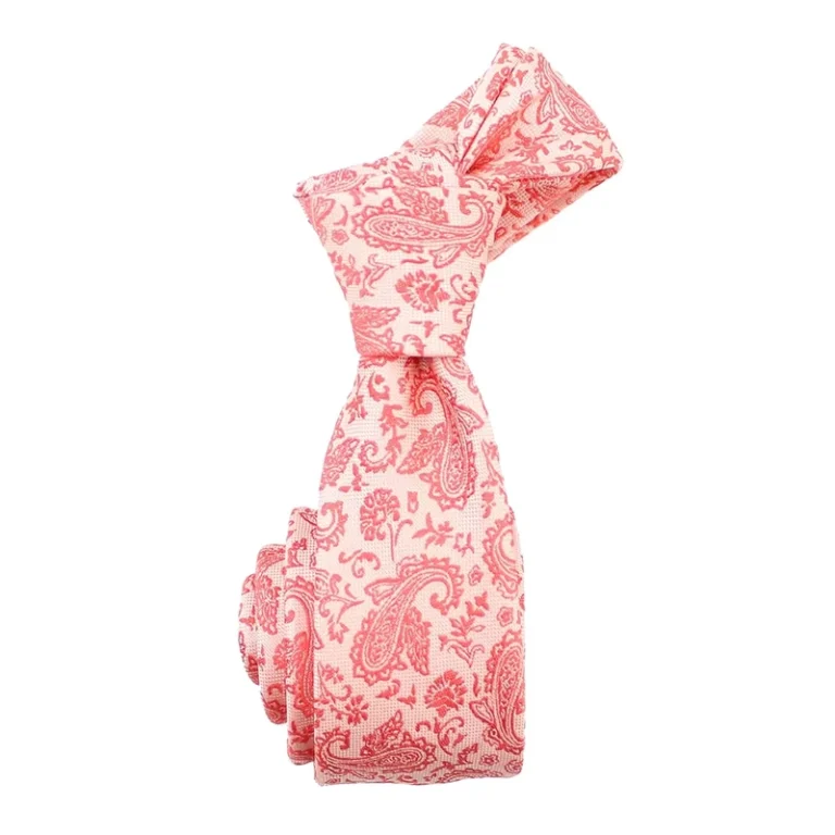 High-Quality-Business-Custom-Necktie-Hand-Made-Microfiber-Polyester-Woven-Slim-Skinny-Men-Blush-Pink-Paisley-Solid-Tie