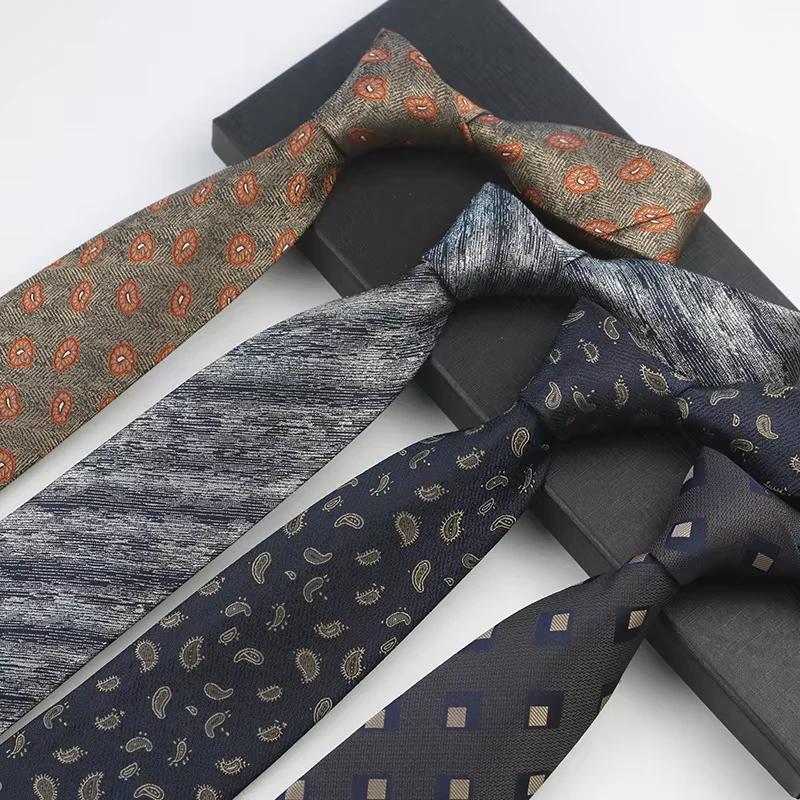 High-Quality-Business-Mens-Paisley-Necktie-Professional-Plaid-Polyester-Tie-for-Parties