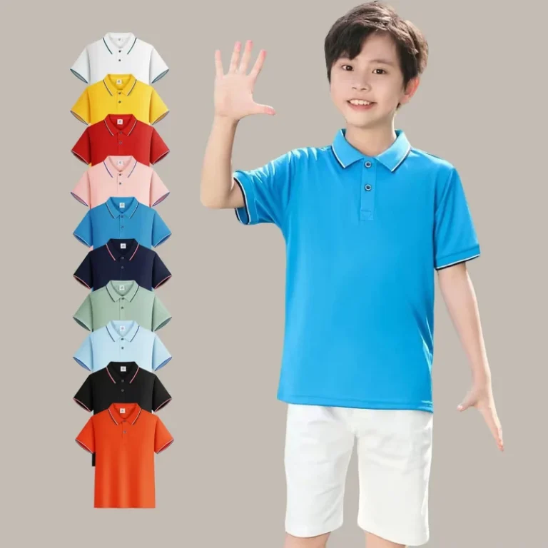 High-Quality-Children-Breathable-School-Uniform-Embroidered-Design-Polyester-Cotton-Custom-Logo-Polo-Shirts-for-Kids-Daily-Wear
