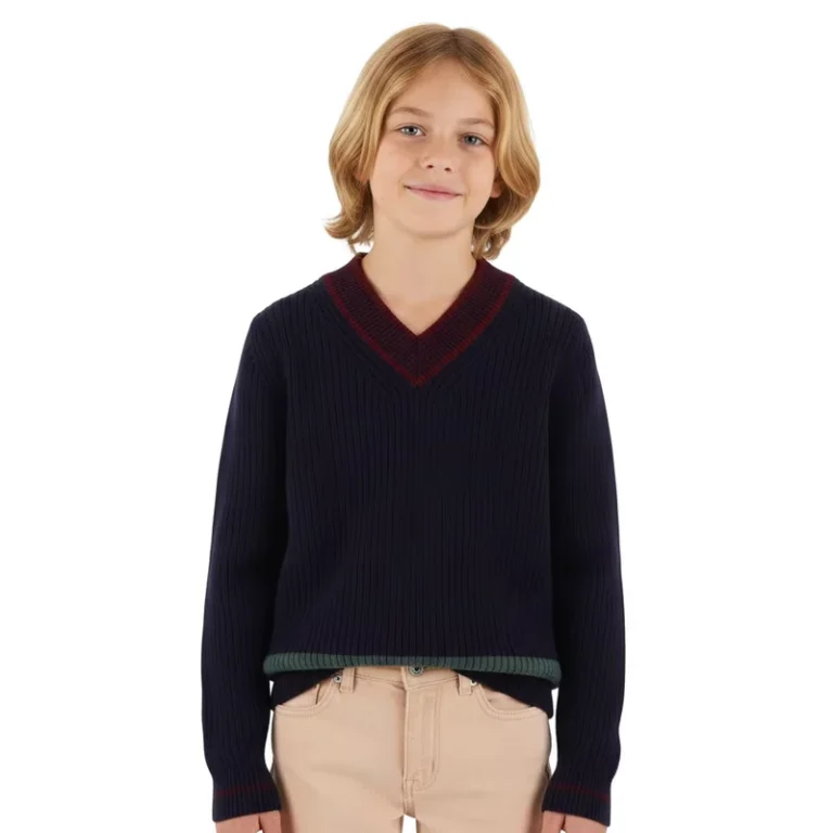 High-Quality-Custom-Children-Sweater-Long-Sleeve-V-neck-Jacquard-Kids-Knit-Jumper-Autumn-Winter-Preppy-Style-Kids-Knit-Pullover