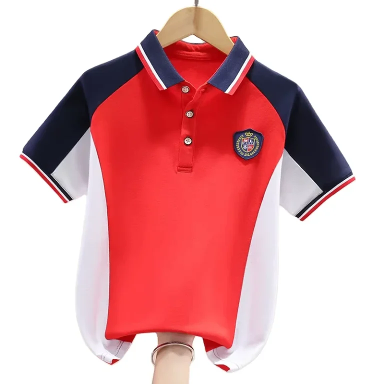 High-Quality-Custom-Patterns-100-Cotton-School-Uniform-Nursery-School-Kids-Boys-Girls-Blue-Polo-t-Shirts
