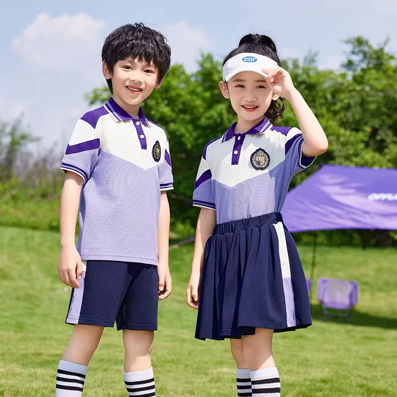 High-Quality-Custom-Unisex-Summer-School-Uniform-for-Primary-School-Middle-School-Children-Casual-Suits