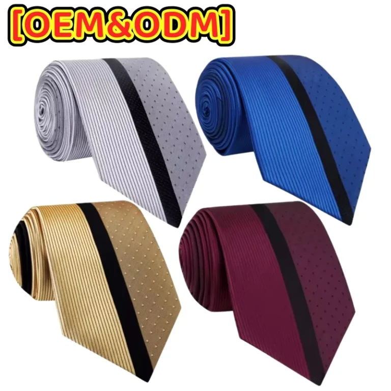 High-Quality-Eco-Friendly-Durable-Jacquard-Woven-Business-Necktie-Men-Classic-Black-Striped-Polyester-Tie-Suits-Optimal-Business