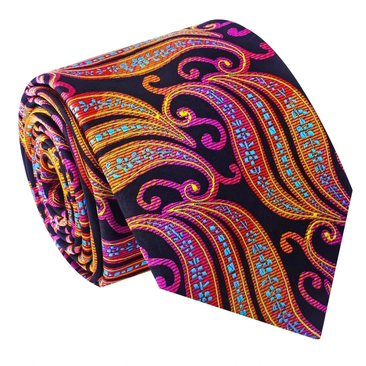 High-Quality-Eco-Friendly-Jacquard-Woven-Polyester-Floral-Necktie-Stylish-Colorful-Mens-Classic-Wedding-Ties