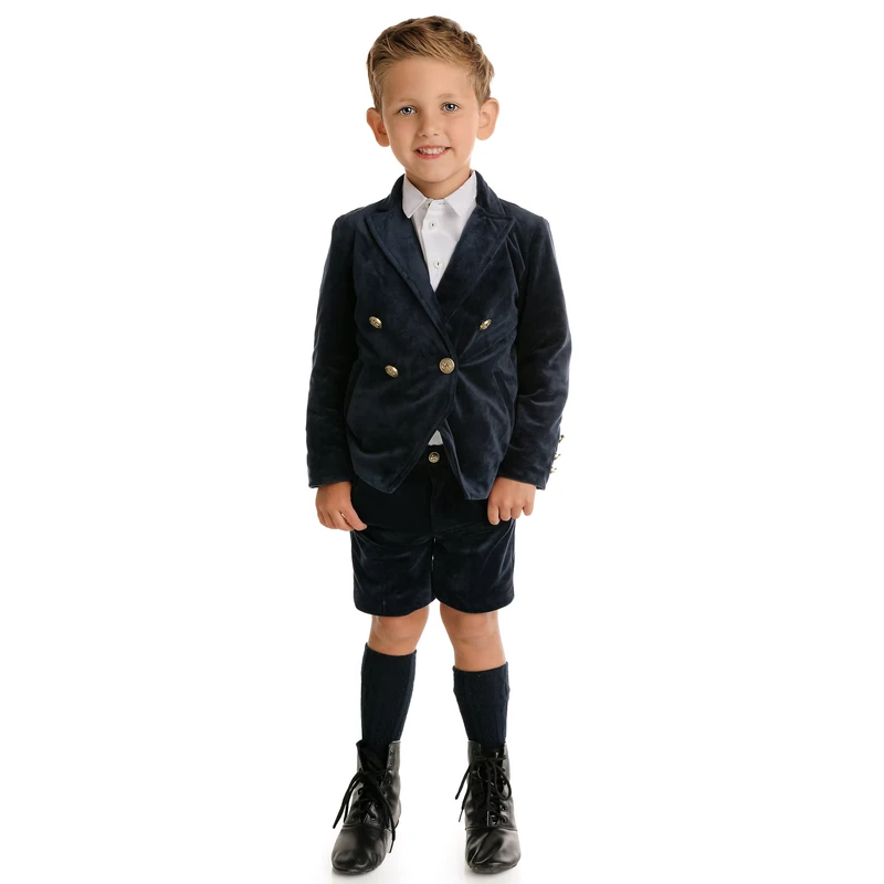 High-Quality-Elegant-School-Uniform-Blazer-for-Boys-Velvet-Suits-With-Two-Piece-Set-for-Babies-and-Children