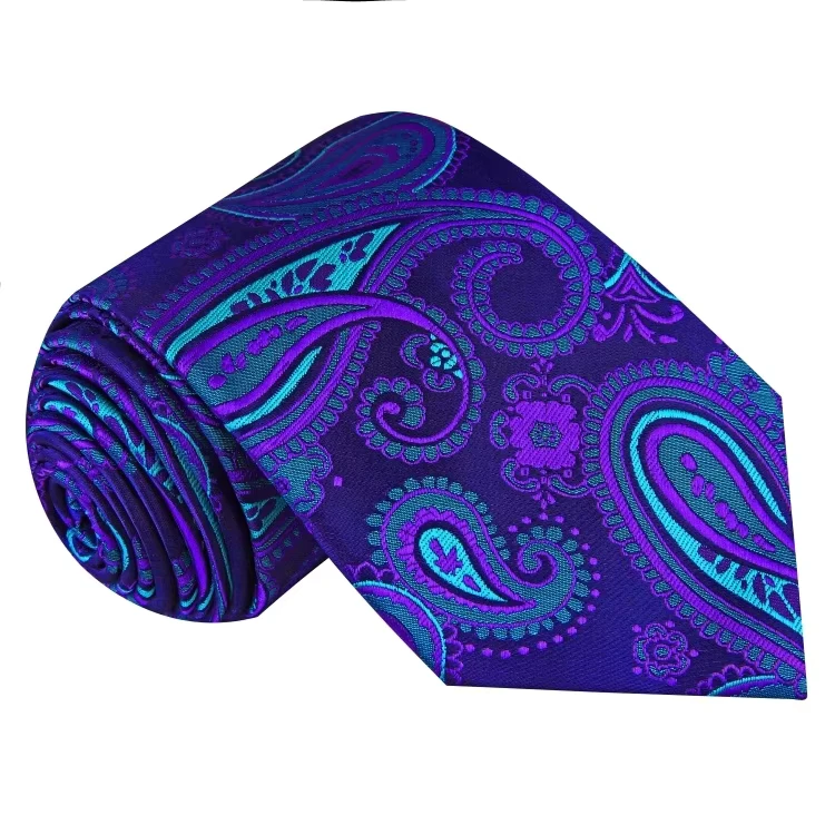 High-Quality-Fashion-Jacquard-Woven-Paisley-Blue-Color-Neckties-Luxury-Latest-Casual-Business-Design-Polyester-Ties-for-Men