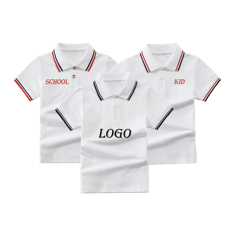 High-Quality-Kids-for-POLO-Lapel-Shirt-Custom-Solid-Color-Striped-Short-Sleeved-Age-Range-2-14-Years-School-Uniform-for-POLO