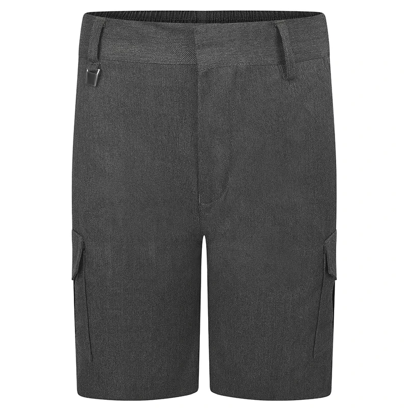 High-Quality-Knee-Length-Cargo-Eco-Shorts-DIY-Custom-Logo-School-Uniform-Elastic-Waist-Shorts-Trousers-With-Sides-Pockets
