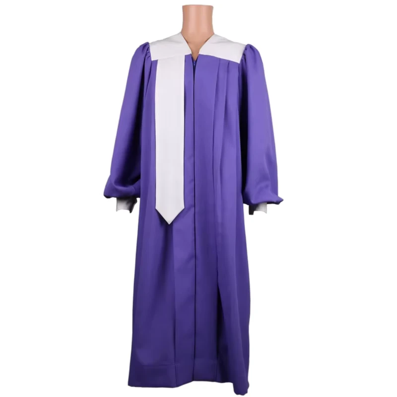 High-Quality-Purple-and-White-Custom-sprite-Choir-Robe-church-Gown