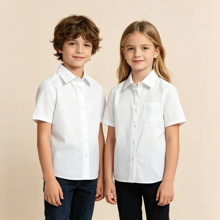 High-Quality-School-Uniforms-Shirts-Polyester-cotton-Poplin-Short-Sleeve-Collar-Shirt-School-Shirt-Supplier