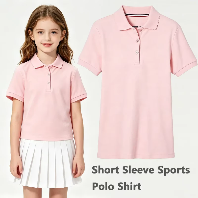 High-Quality-Unisex-High-School-Polo-Shirt-Children-Students-School-Uniform-Polyester-Cotton-Sports-Short-Sleeve