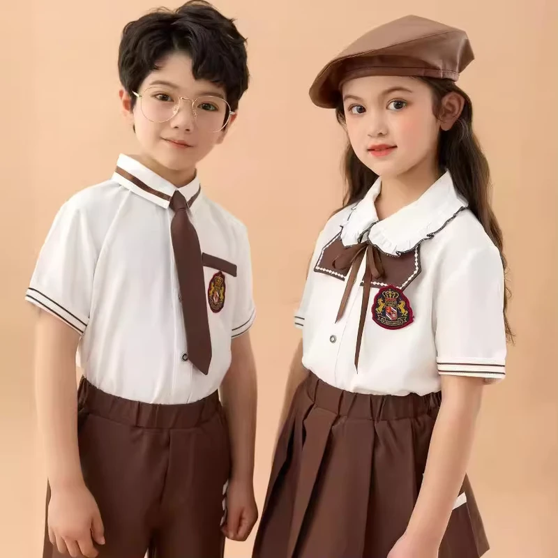 High-Quality-Unisex-POLO-Shirt-Shorts-and-Pleated-Skirt-Set-Summer-School-Uniform-Made-From-100-Cotton-for-Boys-and-Girls
