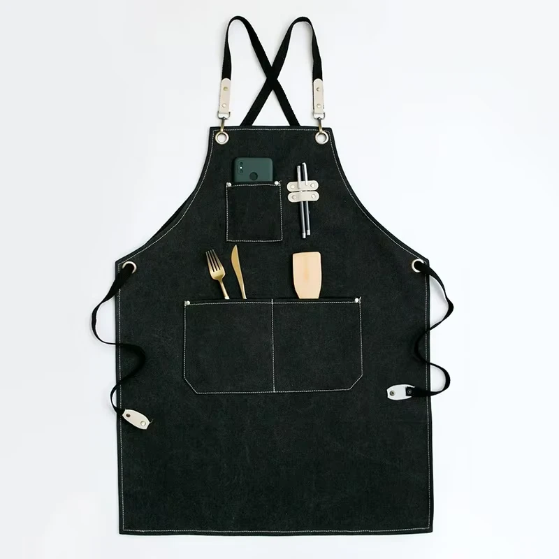 High-Quality-Unisex-Waterproof-Cotton-Apron-Barista-Working-Apron-Customized-Logo-Printing-Wholesales-Restaurant-Bar-Uniforms