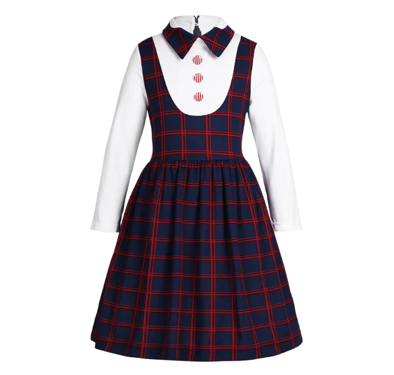 High-Quality-and-Soft-Scotland-School-Uniform-Design-Lattice-Shirts-Suit-Long-Dress-for-Primary-School-Student