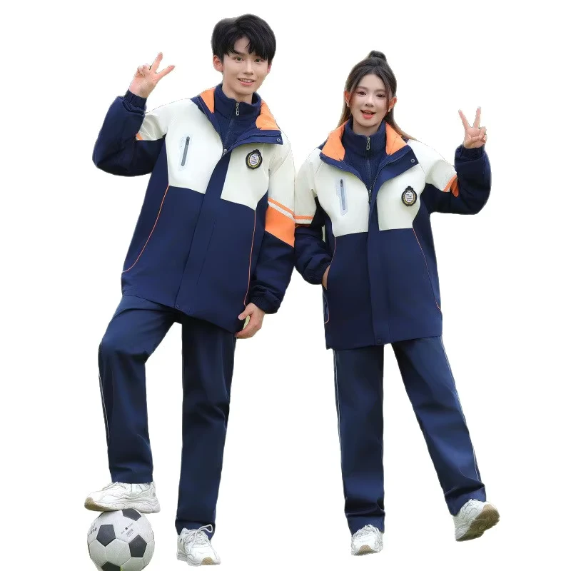 High-School-Middle-School-Windproof-Cashmere-Polyester-Cotton-Unisex-Outdoor-Uniform-Jacket-with-Needle-Detection-for-Children
