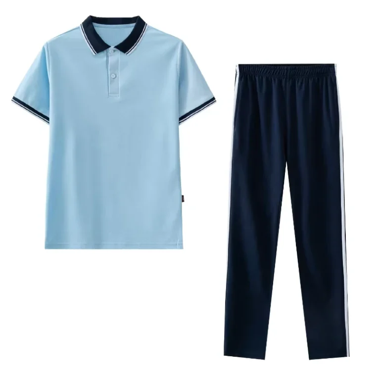 High-School-Student-Sport-Lounge-Wear-Uniform-Clothing-Polo-Shirt-Long-Pants-Two-Piece-Set-Custom-School-Uniform