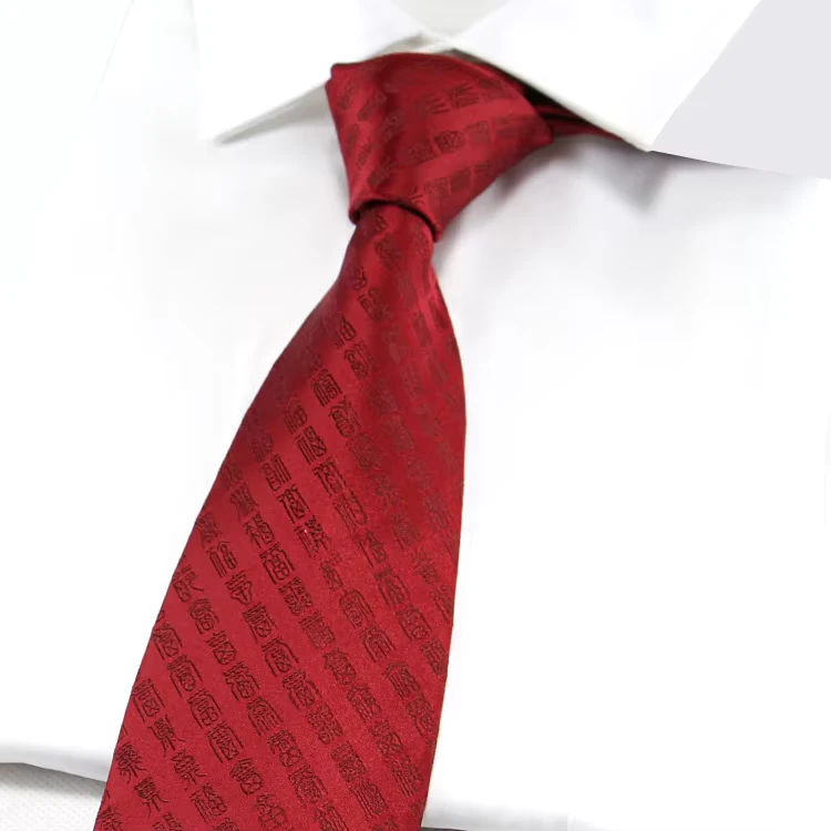 High-Visibility-Polyester-Custom-Woven-Tie-Men-Print-Chambray-School-Uniform-Red-Neckties-Company-Logo-Ties-for-Custom