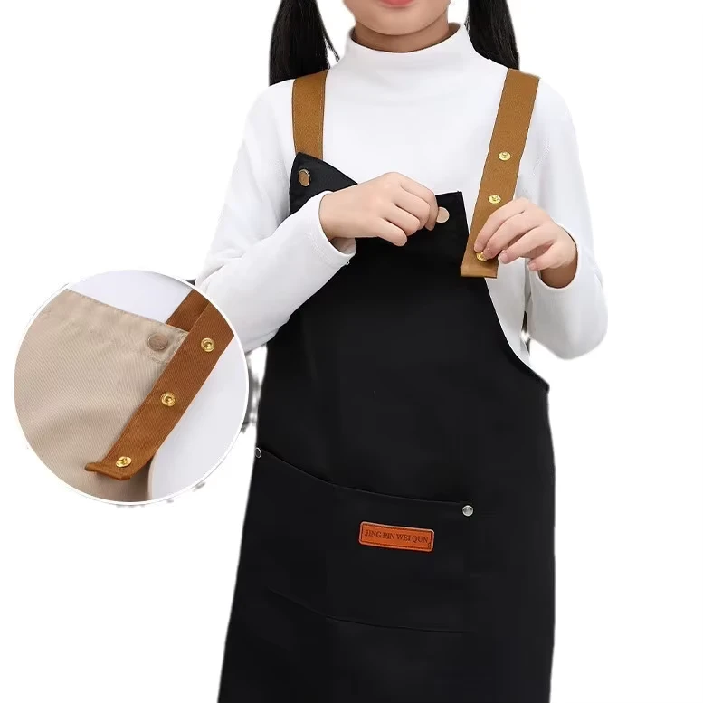 Hot-Sales-Custom-Logo-Childrens-Waterproof-Painting-Kindergarten-Art-Class-Fabric-Apron-Bbq-Children-Painting-Kids-Apron