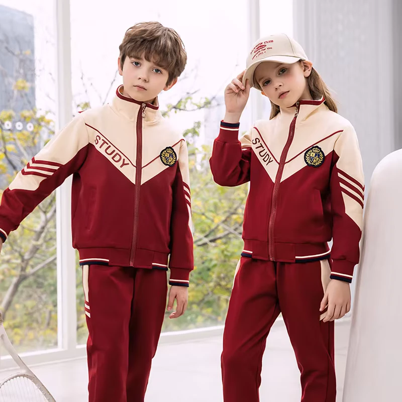 Hot-Sell-Red-Tracksuit-School-Uniforms-Sports-Jacket-Spring-and-Autumn-Clothing-Kindergarten-Class-Uniforms-for-Kids