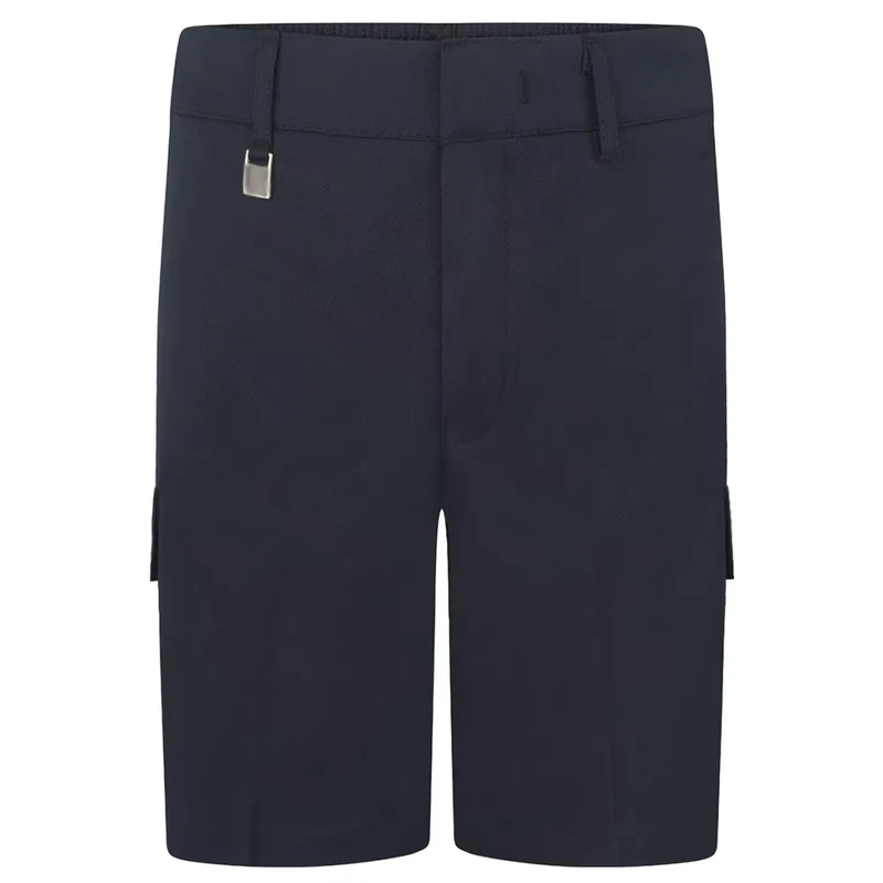 Hot-Selling-Customize-Style-School-Uniforms-Manufacturer-Boys-School-Shorts-Long-Cargo-Shorts-With-Elastic-Waist-1