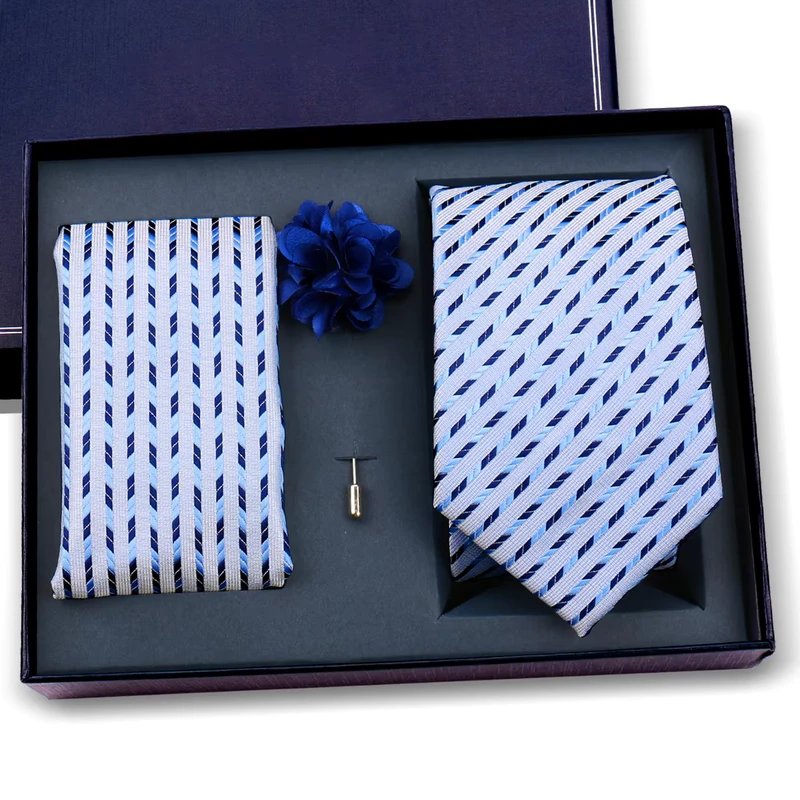 Hot-Selling-Necktie-Gift-Set-With-Pocket-Square-and-Brooch-Striped-Tie-Luxury-Set-With-Box-for-Elegant-Men